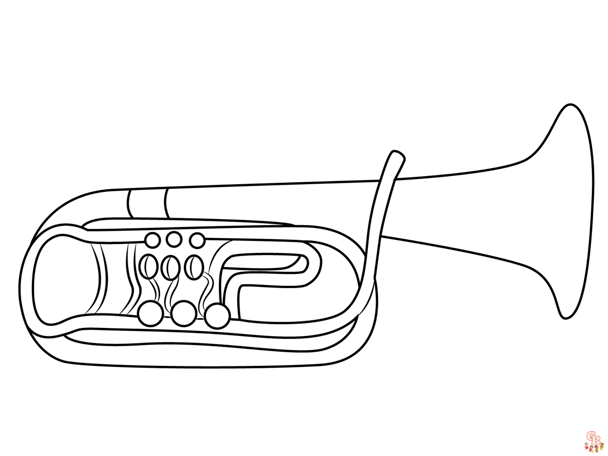 Printable trumpet coloring pages free for kids and adults