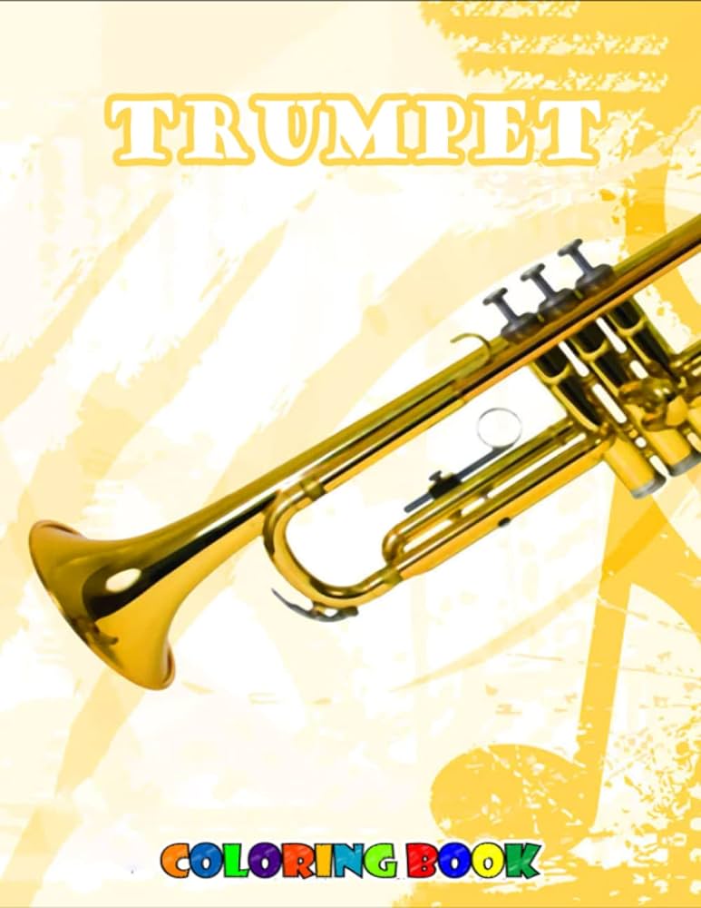 Trumpet coloring book high quality pages with great illustrations for kids and adults to color and entertain for hours to relax and enjoy coloring fun by fun awzan