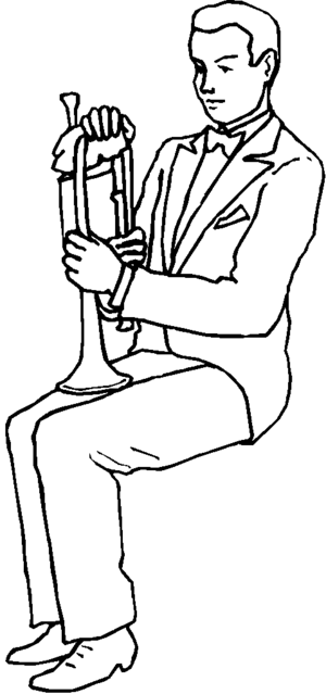 Trumpet player coloring page