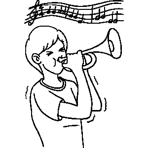 Trumpet player coloring sheet