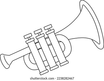 Mardi gras trumpet isolated coloring page stock vector royalty free