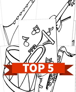 Musical instruments coloring page