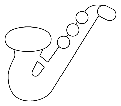 Saxophone emoji coloring page free printable coloring pages