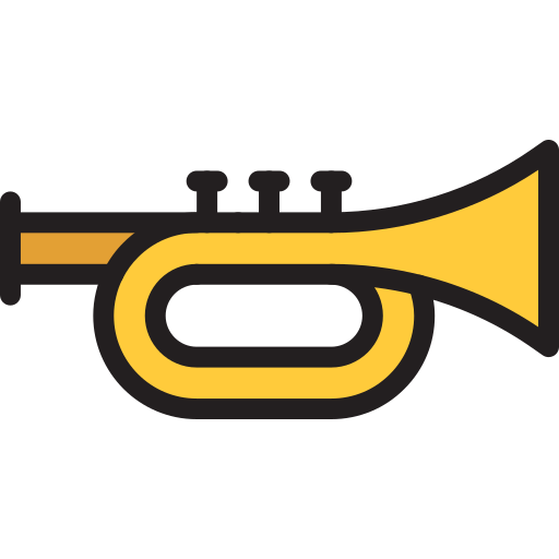 Trumpet generic outline color icon