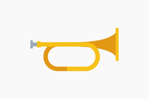 Premium vector yellow color cartoon trumpet isolated on white