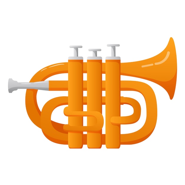 Premium vector trumpet wind musical instrument