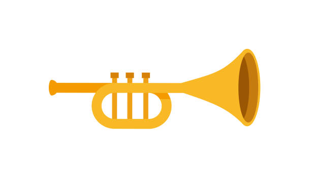 Silhouette of blow trumpet stock illustrations royalty
