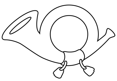 Postal horn emoji coloring page free printable coloring pages
