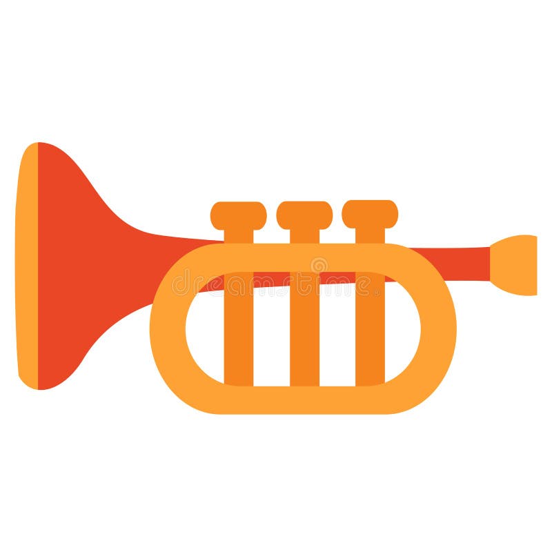 Trumpet toy musical instrument flat isolated object on a white background vector illustration stock vector