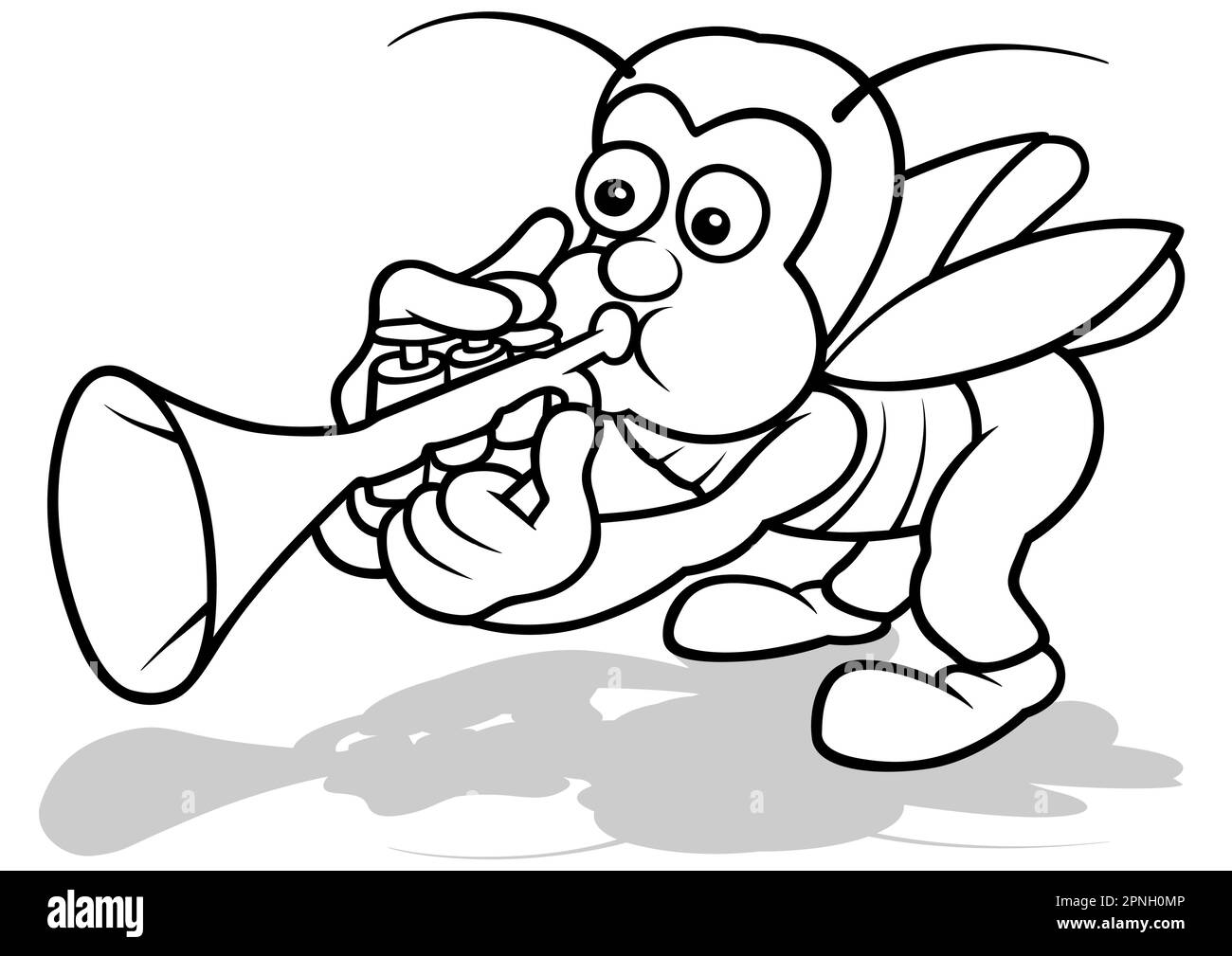 Cartoon trumpet instrument music wind hi