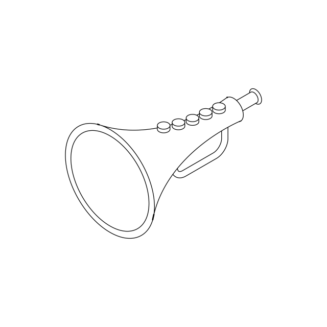 Toy trumpet icon isometric d style toy drawing trumpet drawing toy sketch png and vector with transparent background for free download