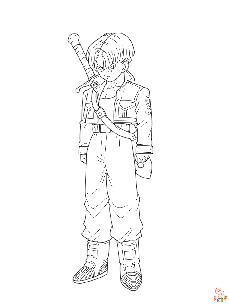 Dragon ball z trunks coloring pages