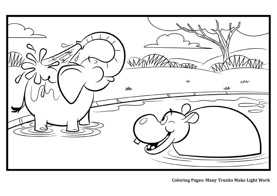 Coloring pages many trunks make light work my wonder studio