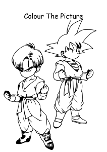 Son goten and trunks from dragon ball z coloring pages worksheet for firstsecondthirdfourthfifth grade