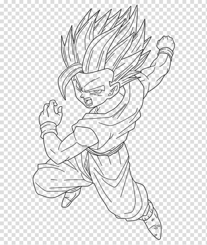 Free gohan trunks goku drawing line art dragon ball transparent background png clipart