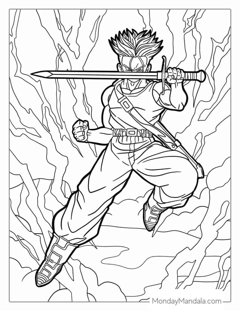 Dragon ball z coloring pages free pdf printables