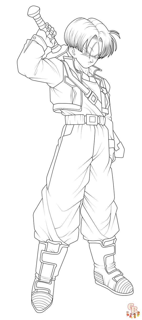 Dragon ball z trunks coloring pages
