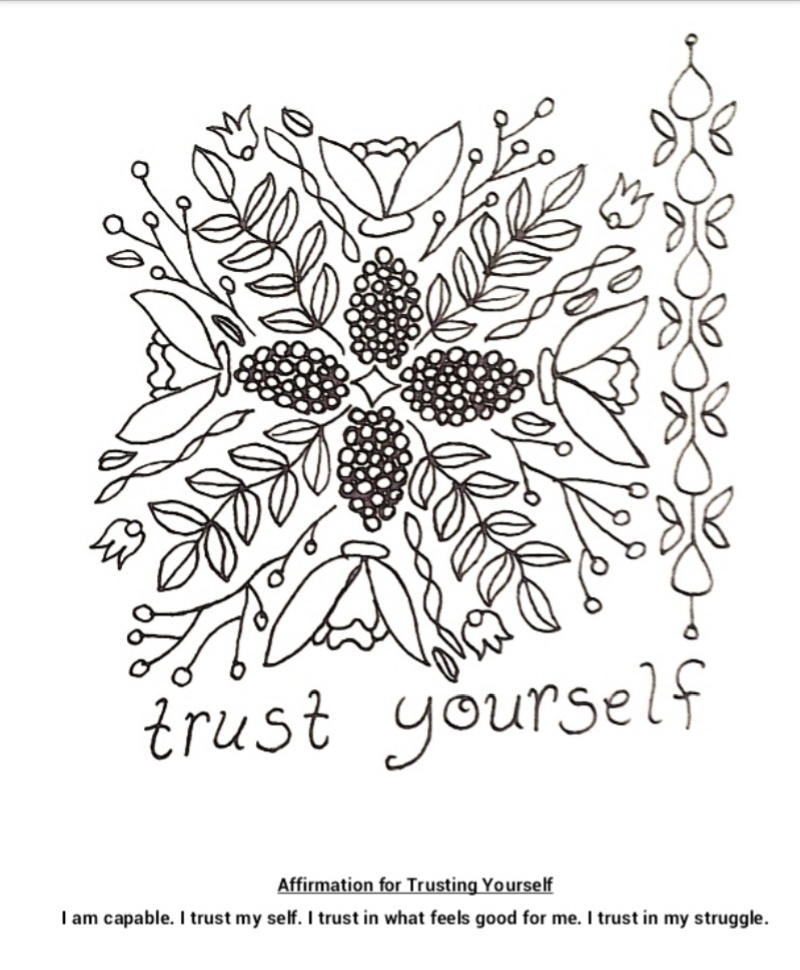 Trust yourself â coloring page and affirmation â individual empowerment