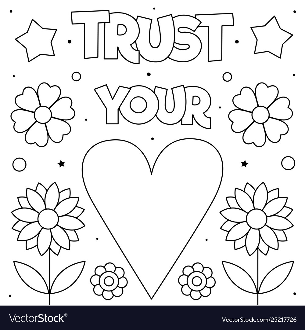 Trust your heart coloring page royalty free vector image