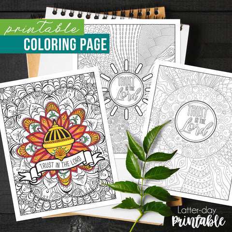 Trust in the lord coloring page