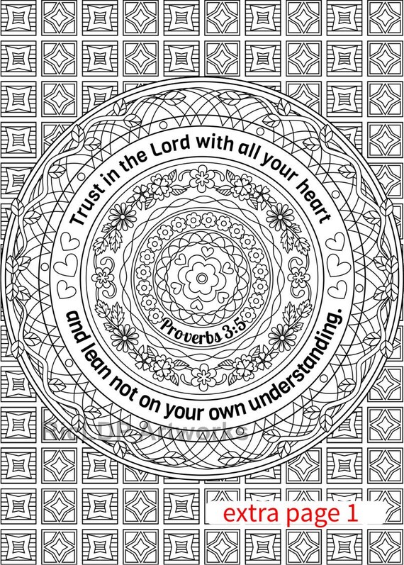Two circular texts bible verses trust in the lord coloring page cast your anxiety coloring sheet mandala arts digital download