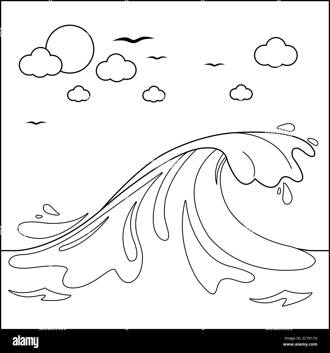 Tsunami wave water beach black and white stock photos images