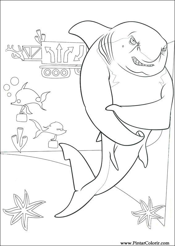 Drawings to paint colour shark tale