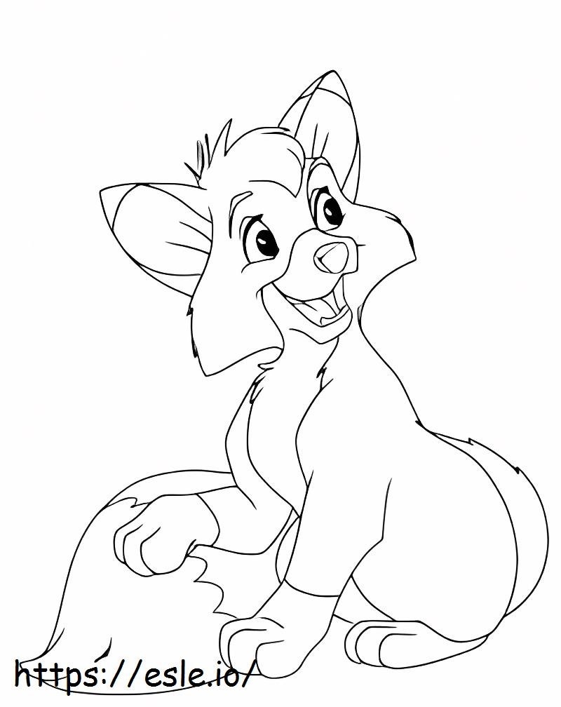 Raposa e o cão tod para colorir