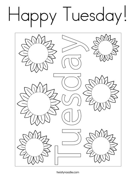 Happy tuesday coloring page