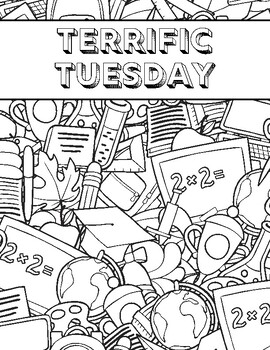 Tuesday coloring page by maiden the classroom tpt