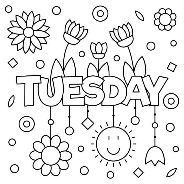 Bright tuesday coloring book pages preschool coloring pages coloring calendar