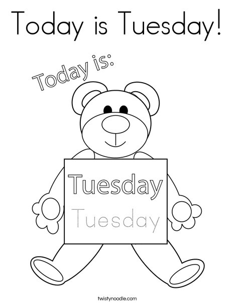 Today is tuesday coloring page