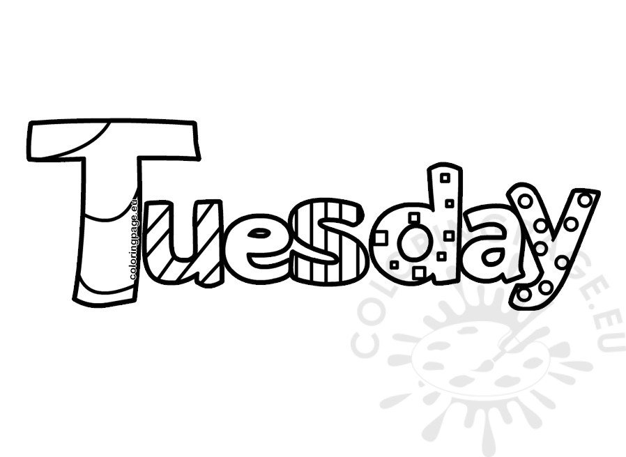 Tuesday coloring page