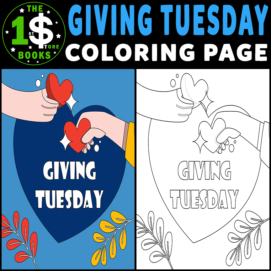 Giving tuesday coloring page november holiday coloring sheet made by teachers