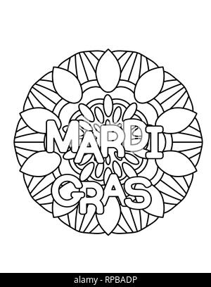 Mardi gras or shrove tuesday coloring page for adult coloring book stock vector image art