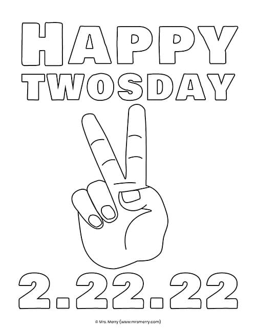 Twosday coloring pages free printable mrs merry