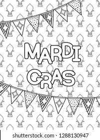 Mardi gras shrove tuesday coloring page stock vector royalty free