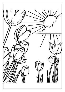 Unleash your childs creativity with our tulip coloring pages collection