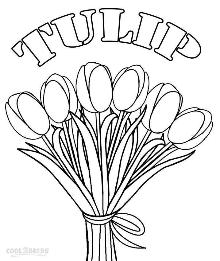 Printable tulip coloring pages for kids coolbkids flower coloring pages flower drawing fabric painting