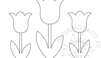 Tulips flower coloring page