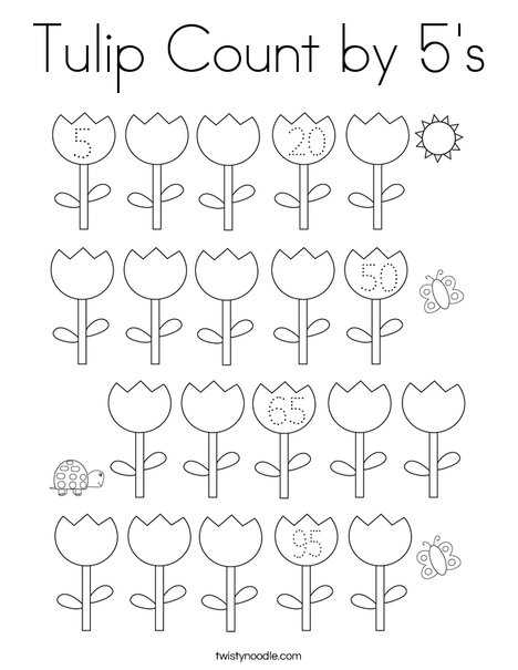 Tulip count by s coloring page