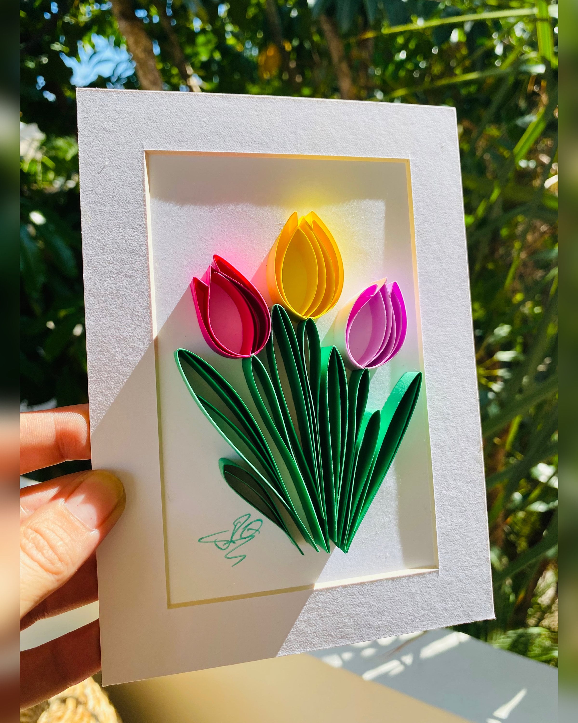 Quilled paper bouquet of tulips handmade tulips wedding gift unique gift paper anniversary gift quilling flowers gift for hermom