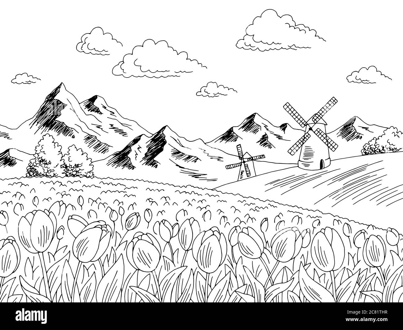 Outline of windmill hi