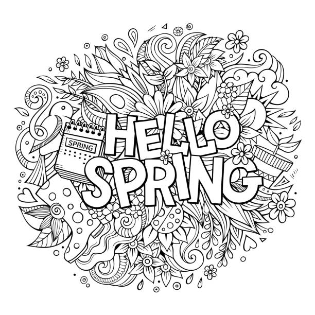 April flower drawing stock illustrations royalty