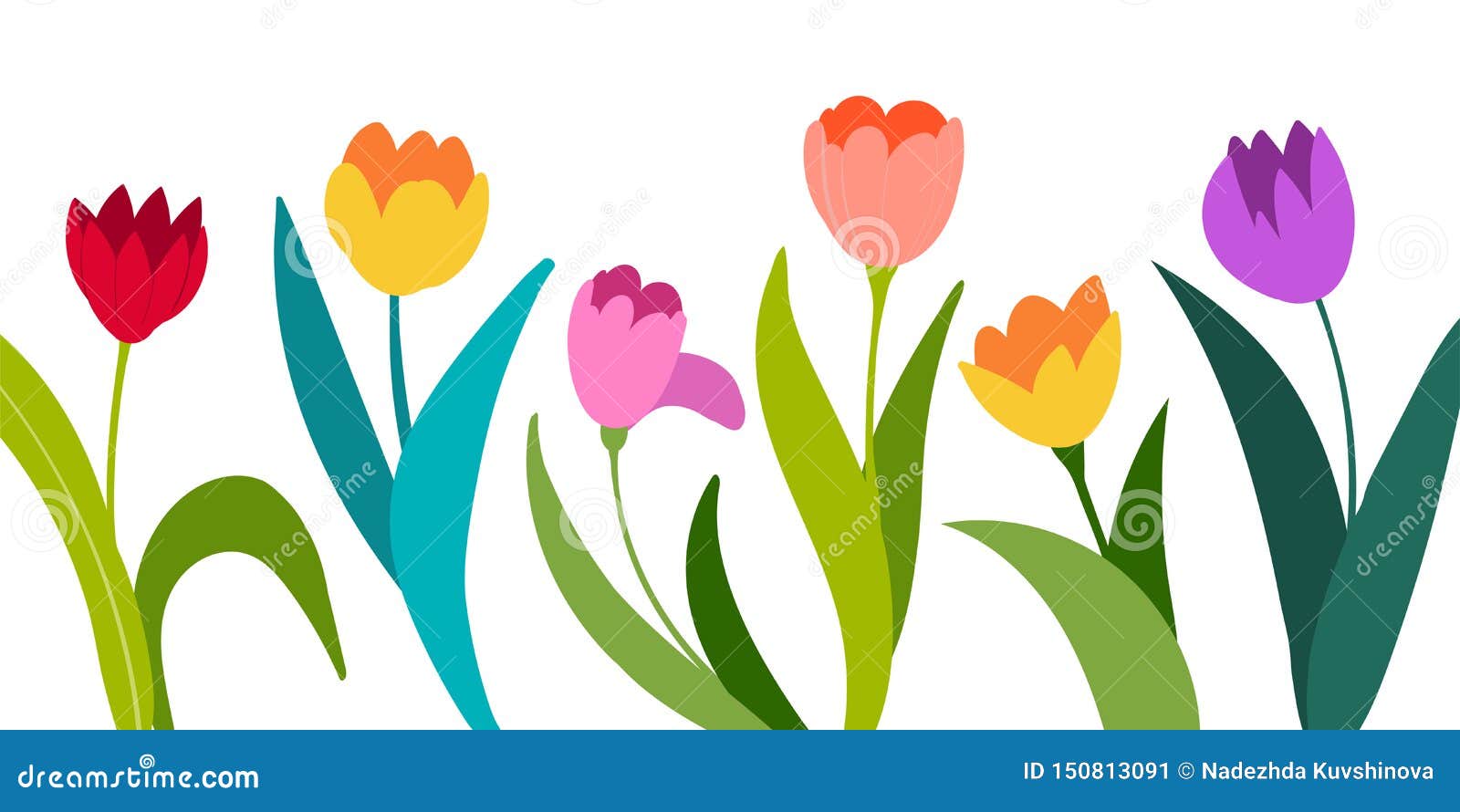Color vector tulips isolated on white background flowers in different shapes for your design and greetings postcards stock vector