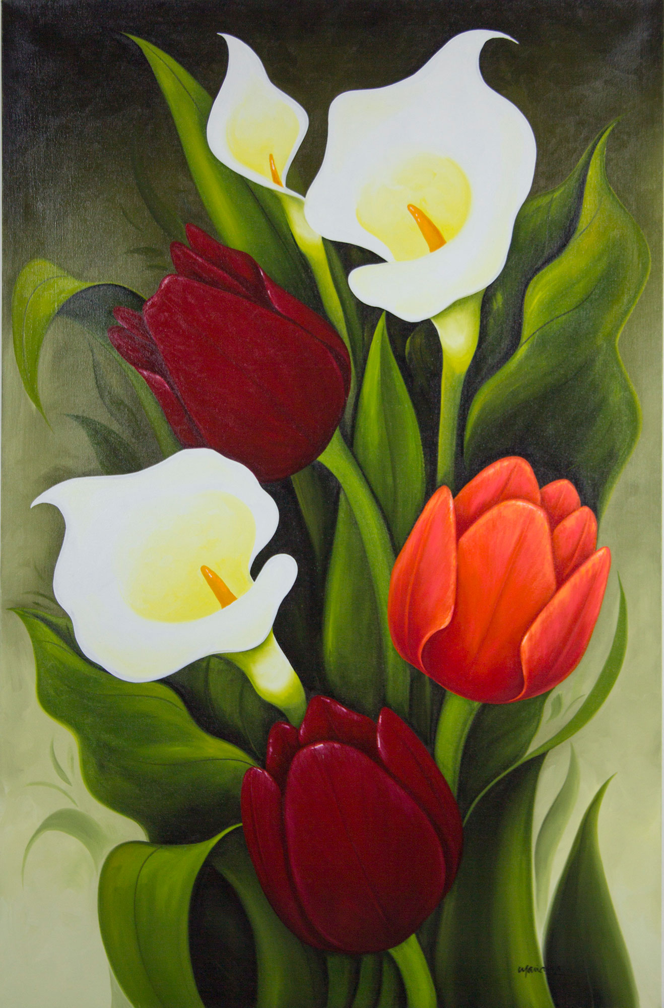 Limited edition floral oil painting from mexico