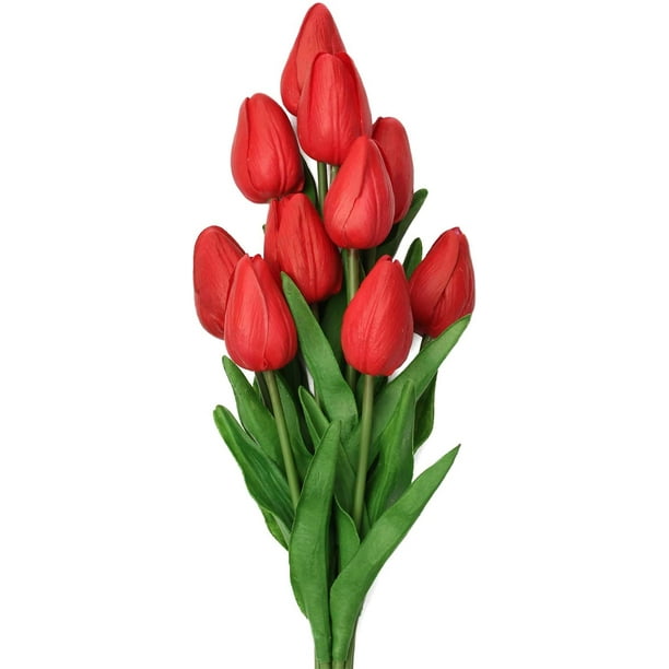 Artificial tulip flowers fake real touch tulips flower bouquet