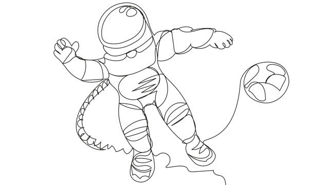 One line flower drawing stock videos and royalty