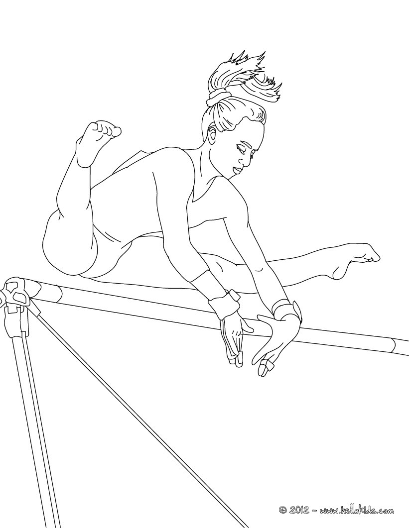 Uneven horse artistic gymnastics coloring pages