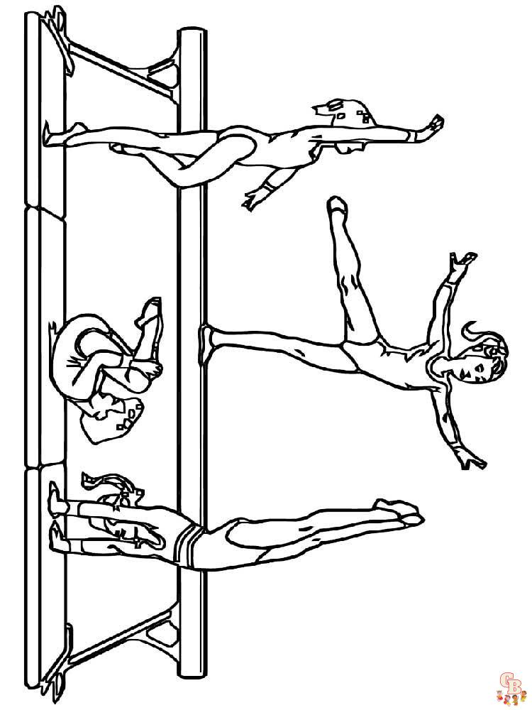 Gymnastics coloring pages free printable and easy to color
